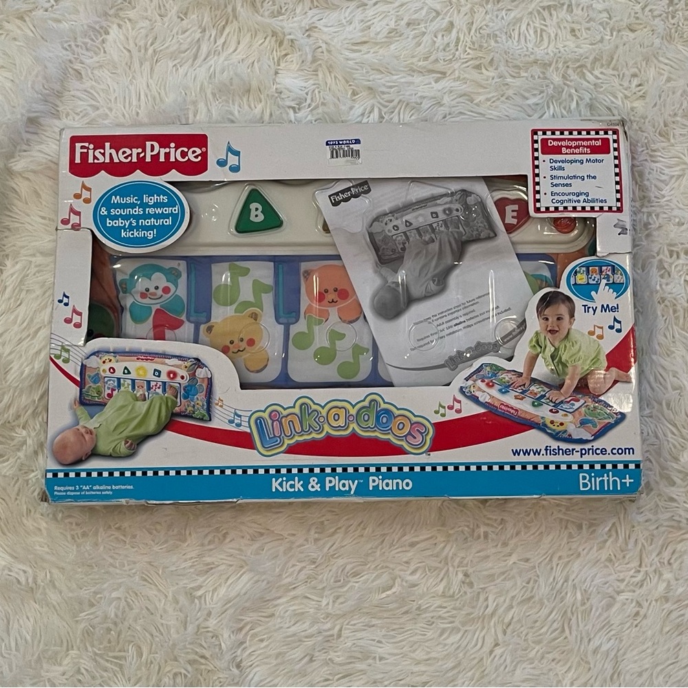 Fisher-Price Kick & Play Piano - Link-a-doos Baby Toy (Birth+)